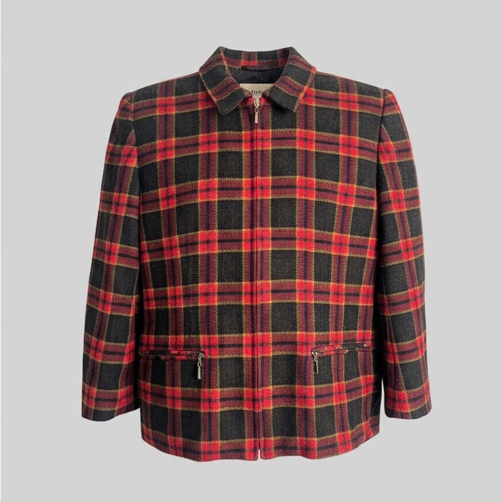 Chaus Red and Black Checkered Jacket - Picture 2 of 4